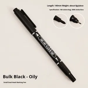 批发儿童用小双头记号笔油基快干不可擦除永久性黑色红色蓝色绘画用 - Product Image 6