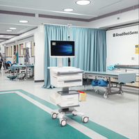 Chariot pour ordinateur portable tout-en-un multifonctionnel en ABS durable, idéal pour la surveillance des postes d'infirmières, chariot d'hôpital pour instruments médicaux