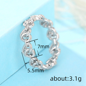 Anello a Catena con Cuore per Donne, Gioiello da Dito Minimalista e alla Moda - Product Image 4
