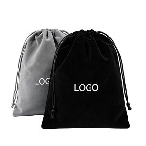 Sac à cordon en velours multicolore, vente en gros, logo personnalisé, pochette à bijoux en velours, sac cadeau à cordon pour mariage, sac cadeau pour cosmétiques - Product Image 1