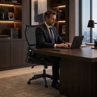 Chaise de bureau ergonomique à dossier haut en maille, chaise d'ordinateur pivotante avec coussin de siège confortable
