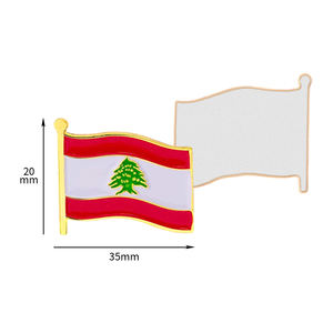 库存黎巴嫩国旗电话贴纸金属徽章民族骄傲文化用品城市旅游旅游纪念品礼品定制 - Product Image 2