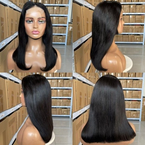 Недорогой прямой парик из натуральных волос - Product Image 3