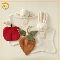 Vente en gros de douillette personnalisée pour nouveau-né câlin doux en mousseline de coton couverture de sécurité pour bébé coffret cadeau pour fête prénatale