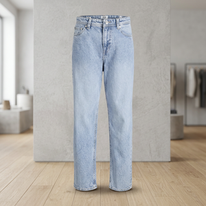 <b>Professional</b> OEM Denim Pants Manufacturer Offering Custom Fabrics (100% Cotton) Loose Solid Colors <b>Light</b> Wash Private Labels - Product Image 3