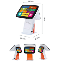 Meetsun Layar Ganda 15 Inci Sistem Windows All-in-One untuk Restoran Layar Sentuh POS Sistem POS All-in-One Baru