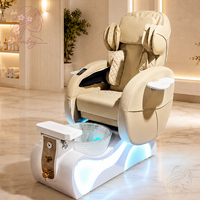 Fauteuil de pédicure électrique haut de gamme multifonctionnel avec jets de massage et base LED pour soins des pieds