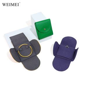 WEIMEI Four Side Expandable <b>Leather</b> Pouch Magnetic Closure Suede Compartments for Ring <b>Bracelet</b> Tarnish Protection - Product Image 4