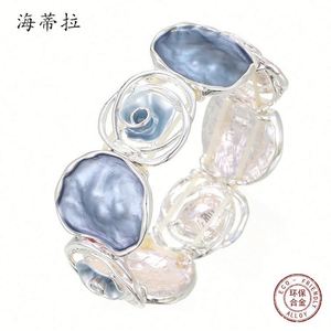Brazalete Elástico de Aleación de Zinc Heitira B36041 para Mujer, Diseño Geométrico de Rosa Hueca, Romántico, para Aniversario, Combinable con Todo, a la Moda - Product Image 5