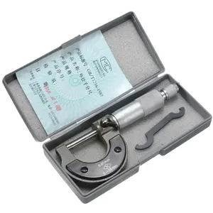 Micrómetro de calibre métrico externo, herramienta de medición precisa de 0-25mm y 0,01mm con caja