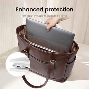 Bolsos de Trabajo Retro Vintage para Mujer, Maletín para Computadora de 7 Pulgadas, Impermeable, con Cierre de Cremallera, de Cuero PU, para Todas las Temporadas - Product Image 5