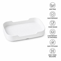 Plateau rectangulaire en mélamine avec impression florale colorée, plateau de service en mélamine à base verte