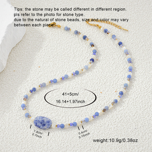 Bijoux en lapis-lazuli de style bohème comme une pièce maîtresse époustouflante pour les fêtes, collier superposé de style rétro - Product Image 4