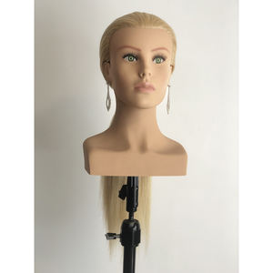 Prix d'Usine Tête de Mannequin d'Apprentissage Visage Européen 24 Pouces 180g 100% Cheveux Humains avec Épaule pour Coiffeur - Product Image 6