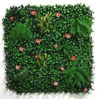 Plante artificielle verte anti-décoloration décoration murale balcon simulé fleur mur de fond de pelouse en plastique