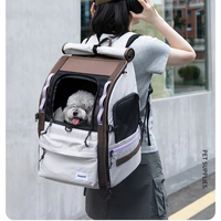 Sac à dos de transport pour animaux de compagnie pour les voyages en plein air, support en forme de L, design à porte avant entièrement ouverte, sac à dos léger en nylon pour chats et chiens