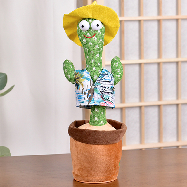 Funny Gifts Education Electric Dancing Plant Cactus Plush Stuffed Toy for Children