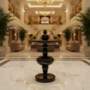 Table d'appoint de style nordique moderne avec des décorations en forme de hawtes confites |   Table d'appoint ronde artistique multicolore pour un intérieur créatif - Product Image 2