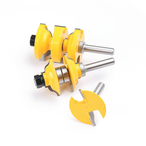 3pcs Set Adjustable Solid <b>Wood</b> Cabinet Door Panel <b>Cutter</b> Door Frame Tenon Joint End Mill One-time Molding Router Bit - Product Image 3