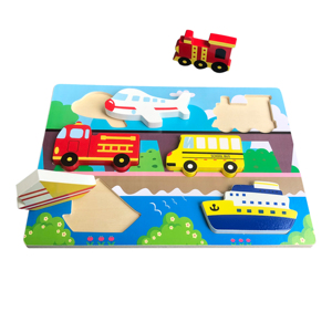 2022 Xe Đồ Chơi Bằng Gỗ Montessori Câu Đố Giao Thông Cho Trẻ Em - Product Image 2