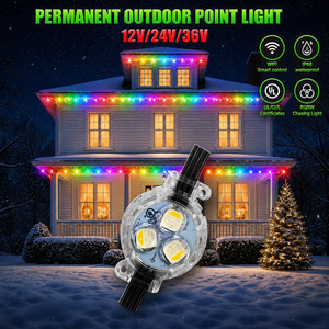 Éclairage extérieur permanent en PVC LED 12V 24V 36V, étanche IP68, lumières de Noël et de fêtes, 200ft 400ft 500ft, éclairage de pignon - Product Image 1