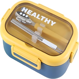 Boîte à lunch en paille de blé sans BPA, compatible micro-ondes, pour adultes et enfants, avec sac - Product Image 1