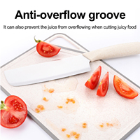 Ensemble de planches à légumes de cuisine antidérapantes planche à découper en plastique planche à découper en paille de blé avec poignée pour la cuisine