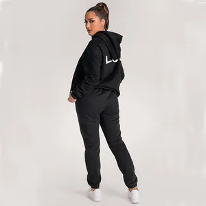 High Quality Custom Logo Women's 2 Pieces Set Hoodie And Pant Customization With Printing And Embroidery Logos