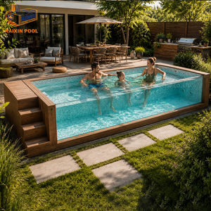 Grande Piscine Préfabriquée Hors Sol de Jardin Facile à Installer, avec Fenêtre en Verre, en Fibre de Verre, Type Bassin Conteneur pour la Famille - Product Image 3