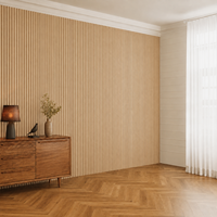Panneau mural acoustique en MDF chêne blanc pour la rénovation d'appartements et d'hôtels