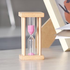 Minuteur sablier personnalisé en bois, portable, 1/3/5 minutes, style Art Déco moderne, fait main, pour mariage, bureau, cadeau d'affaires, sablier à thé - Product Image 6