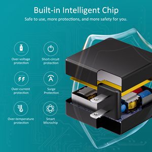 45W Electric Power Adapter QC2.0 15V4A AC Input Jpan <b>Plug</b> OVP Protection 5V/3A-20V/3.25A Output DC Port Mobile Phones PC - Product Image 6