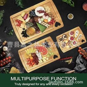 PYSUG Cutting Board Square Bamboo Kitchen Chopping <b>Block</b> With Handle For Vegetable Fruit - Product Image 3