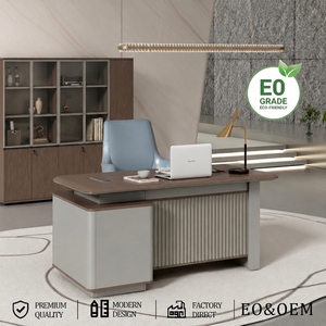 Scrivania Direzionale Moderna in Legno di Livello E0, Scrivania a L di Lusso per Ufficio, Tavolo <span class=keywords><strong>da</strong></span> Lavoro Direzionale, Mobili per Ufficio - Product Image 1
