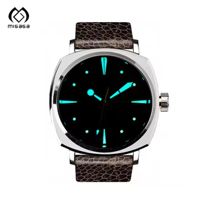 Montres de mode pour hommes avec logo personnalisé, vente en gros, bracelet en cuir et aiguilles lumineuses, chronographe - Product Image 4