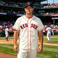 Maillots de baseball unisexes en polyester à col en V et manches courtes, logo personnalisé, numéros d'équipe, drapeau, écologiques, séchage rapide