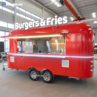 Camion de restauration mobile sur roues avec cuisine complète équipée pour la vente de café, hot-dogs et glaces