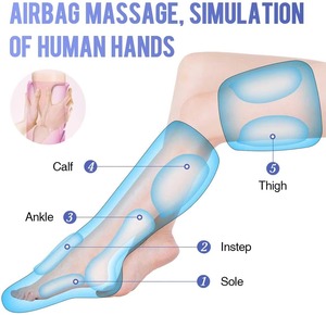 Masseur de jambes électrique multifonction avec fonction de compression de la pression de l'air et de la chaleur pour apaiser le confort et améliorer la circulation - Product Image 3