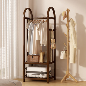 Floor-standing coat <b>rack</b>, multi-functional <b>clothes</b> storage <b>rack</b>, suitable for bedroom and living room, simple and modern style. - Product Image 2