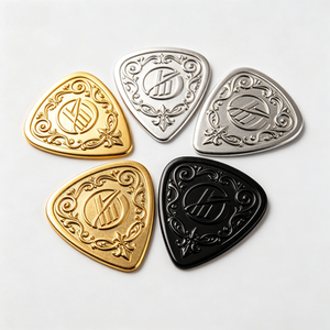 OEM Custom CNC Machined for Machined Metal Guitar Pick Necklace Alloy Music Pendant with Laser Etching Custom Design - Product Image 3