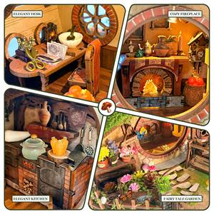 Hamaileon DIY 3D la <span class=keywords><strong>Maison</strong></span> de l'Anneau Magique L.O.T.R. Puzzle <span class=keywords><strong>en</strong></span> <span class=keywords><strong>bois</strong></span> Kits de modèles fonctionnels Cadeaux Home Decor Artisanat Dollhouse - Product Image 3