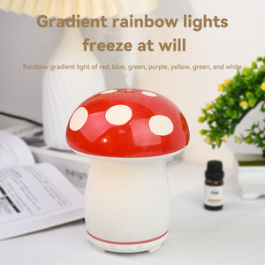 Difusor de aroma de aceite esencial de seta roja de cerámica para decoración del hogar de nuevo diseño con luces de 7 colores para oficina en casa - Product Image 3