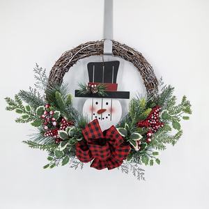 हस्तनिर्मित क्रिसमस की सजावट 22 इंच की सामग्री घर के भोजन टेबल छुट्टी के लिए स्नोमैन रिंग बेरी एंटर बेल - Product Image 3