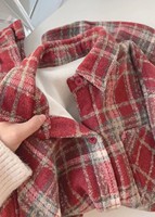Camisa a cuadros de mujer con botones, de manga larga, holgada, estilo casual, con hombros caídos, multicolor, para dropshipping