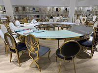 Chaise de bar haute de luxe en acier inoxydable doré, dossier croisé ou rond, pour événements, mariages, cocktails et réceptions