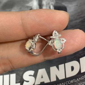 Pendientes de Plata 925 con Ópalo Natural Incrustado, Diseño de Corazón de <span class=keywords><strong>Cuervo</strong></span> Moderno, 3g para Aniversario - Product Image 4