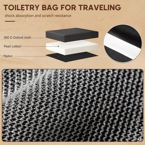 Custom Accordion Design Travel Essentials <b>Mens</b> Travel <b>Toiletry</b> Organizer Water Resistant Tri-layered Shaving <b>Bag</b> for <b>Toiletries</b> - Product Image 4