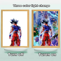 Nouveaux personnages d'anime lumière d'ombre LED Dragon Balls DBZ trois couleurs gradation cadre photo peinture veilleuses