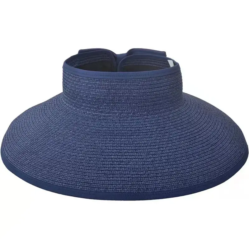ZG नई महिला ग्रीष्मकालीन Visors Foldable सूरज टोपी वाइड बड़े कगार समुद्र तट टोपी भूसे टोपी यूवी संरक्षण कैप