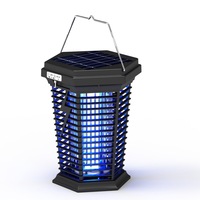 Piège à insectes électrique rechargeable solaire et USB Lingtuo, lumière violette, étanche IP33, batterie incluse
